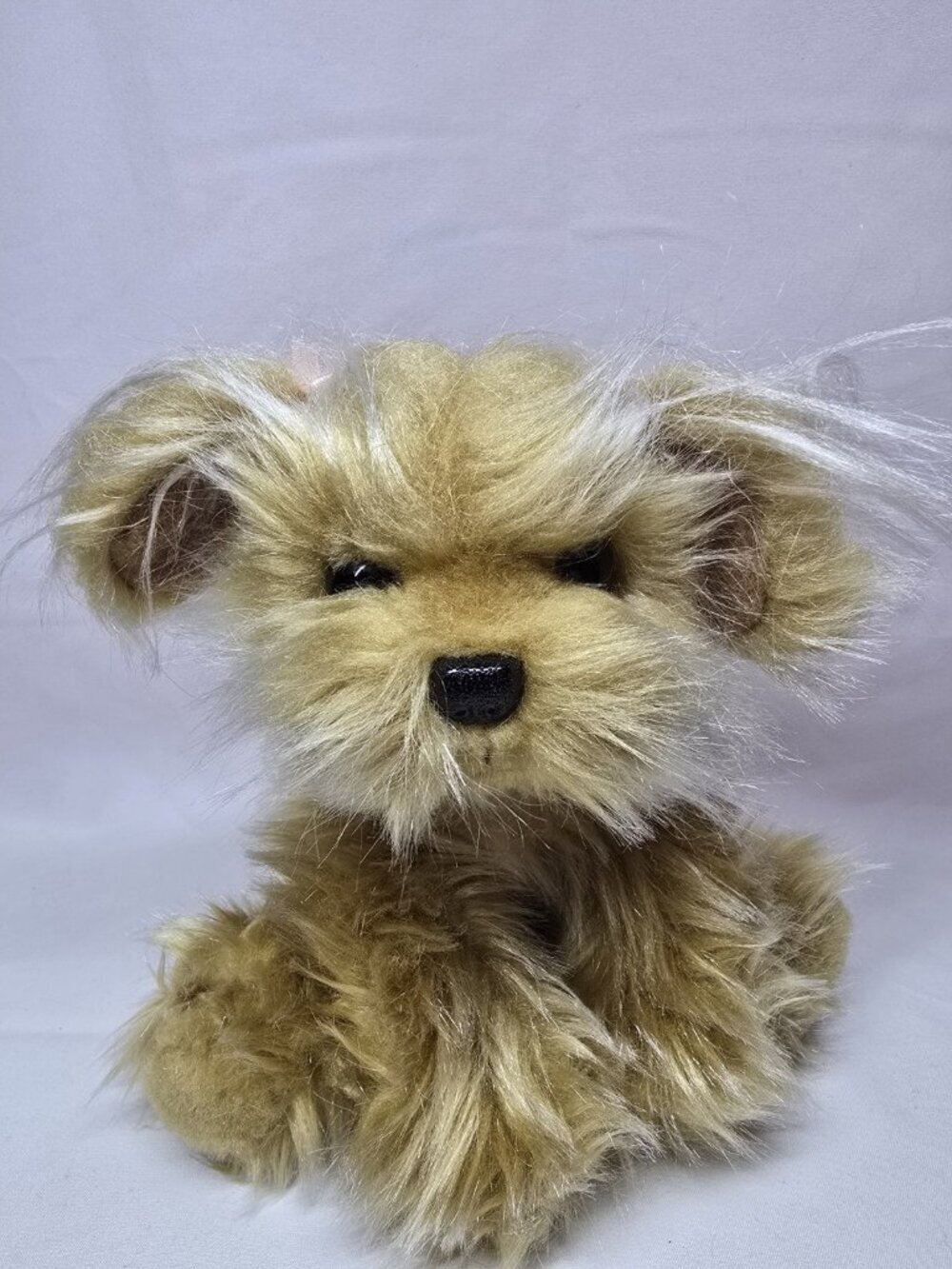 Russ SPARKLE THE FUZZY TERRIER PUPPY DOG W/ BOWS 7" Plush STUFFED ANIMAL